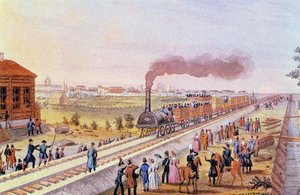 Příjezd prvního vlaku z Petrohradu do Carského Sela 30. října 1837 od Friedrich von Martens