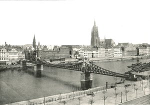 Pohled z Sachsenhausen, Frankfurt, Německo, 1895.