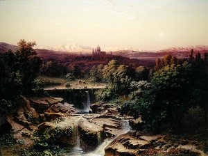 Pohled na královský klášter San Lorenzo de El Escorial (olej na plátně) od Fritz Bamberger