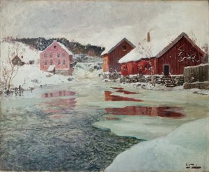 Od řeky Akers od Fritz Thaulow