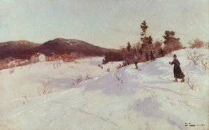 Zima s lyžařem od Fritz Thaulow