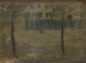 Na nádvoří kasáren od Fritz von Uhde