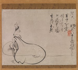 Hotei ukazuje na Měsíc, 1650. od Fugai Ekun