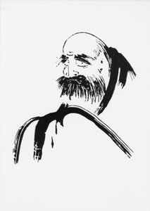 Daruma, zakladatel zenové školy. Kresba japonského mnicha Fugweie ze 17. století. od Fugwei
