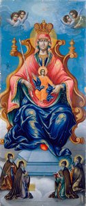 Matka boha Pecherskaya. Malba Fjodora Nikonovského (aktivní konec 18. století), tempera na dřevě od Fyodor Nikonovsky