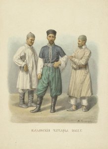 Kazaňští Tataři, ilustrace ze série Oděv ruského státu, 1869