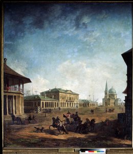 Vue de la ville de Nikolaev (Nikolajev) na Ukrajině (Pohled na město Nikolajev). Peinture de Fjodor Jakovlevič Alexejev (1753-1824)