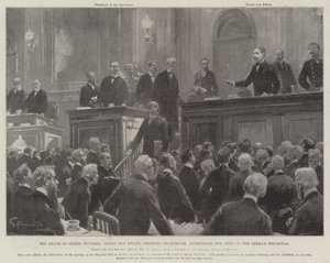 Smrt královny Viktorie, hrabě von Bulow, císařský kancléř oznamující novinky v německém Reichstagu od G.S. Amato