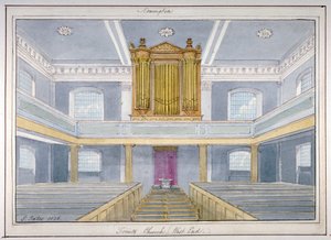 Interiér kostela Nejsvětější Trojice, Newington, Southwark, Londýn, 1826 od G Yates