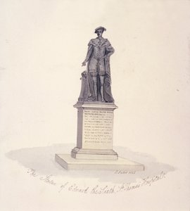 Socha Edwarda VI v nemocnici svatého Tomáše, Southwark, Londýn, 1825 od G Yates