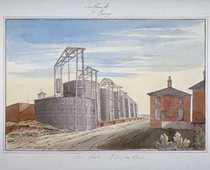 Pohled na plynárny v Pocock Street, Southwark, Londýn, 1826 od G Yates