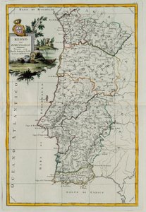 Portugalské království, rytina G. Zuliani převzatá z Toma I. z nejnovějšího atlasu vydaného v Benátkách v roce 1776 Antoniem Zattou, soukromá sbírka od G. Zuliani