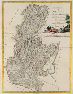 Rozloha státu Veneto: Brescia, rytina G. Zuliani převzatá z Toma II z „Nejnovějšího atlasu“ vydaného v Benátkách v roce 1783 Antoniem Zattou, soukromá sbírka od G. Zuliani