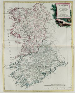 Irské království, že provincie Munster a Connaught, rytina G. Zulianiho je ze svazku I „Atlas Novissimo“, vydaného v Benátkách v roce 1778 Antoniem Zattou, soukromá sbírka od G. Zuliani