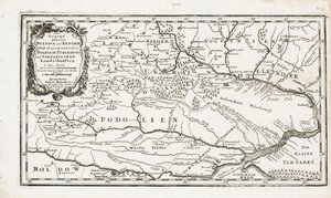 Mapa zobrazující Poltavu i Bender od Gabriel Bodenehr the Elder