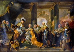Ludvík XVI. přijal v Remeši poctu rytířů Ducha svatého, 13. června 1775