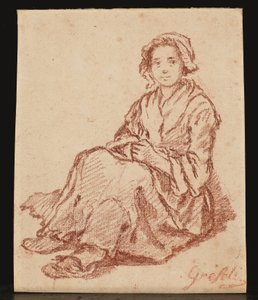 Sedící žena (Femme assise) (červená křída) od Gabriel Gresly