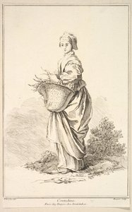 Contadina, z Sbírka různých zahraničních postav Vynalezl F. Boucher P...., 18. stol. od Gabriel Huquier
