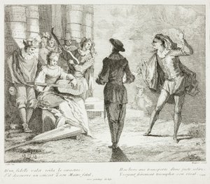Deska z knihy Livre de Scenes Comiques od Gabriel Huquier
