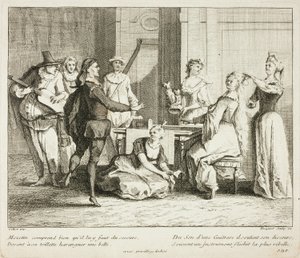 Talíř z knihy Livre de Scènes Comiques od Gabriel Huquier