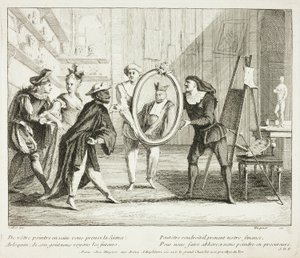 Talíř z knihy Livre de Scènes Comiques od Gabriel Huquier