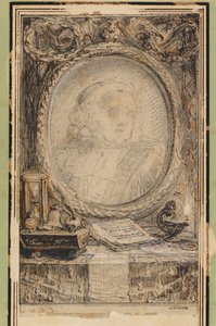 Alegorický rám s netopýrem od Gabriel Jacques de Saint Aubin