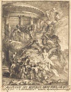 Alegorie sňatků, které uzavřelo město Paříž při narození burgundského vévody od Gabriel Jacques de Saint Aubin