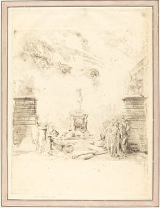 Alegorie na postavení sochy Ludvíka XV. (Alegorie na založení od Gabriel Jacques de Saint Aubin
