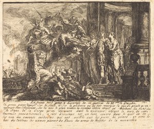 Alegorie dauphinovy rekonvalescence (Allegorie sur la rekonvalescence du Dauphin) od Gabriel Jacques de Saint Aubin