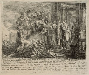 Alegorie na rekonvalescenci dauphina od Gabriel Jacques de Saint Aubin