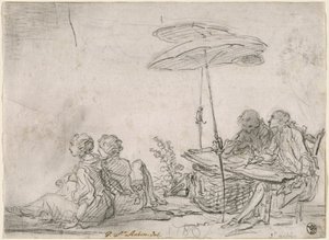 Navrhovatelé venku od Gabriel Jacques de Saint Aubin