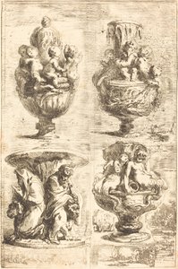 Čtyři vázy od Gabriel Jacques de Saint Aubin