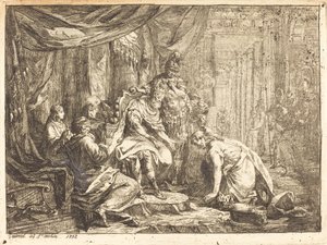 Smíření Absolona a Davida od Gabriel Jacques de Saint Aubin