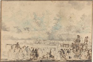 Royal Review of the Troops od Gabriel Jacques de Saint Aubin