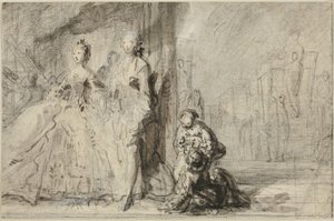 Promenáda na Boulevardu od Gabriel Jacques de Saint Aubin