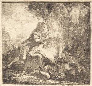 Dva milenci od Gabriel Jacques de Saint Aubin