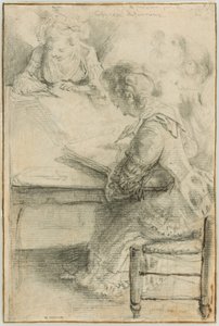 Tři mladé ženy kreslí u stolu od Gabriel Jacques de Saint Aubin