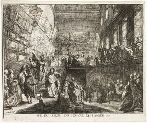 Pohled na Salon v Louvru v roce 1753 od Gabriel Jacques de Saint Aubin