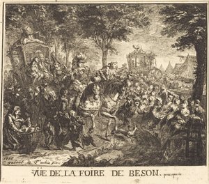 Pohled na veletrh Bezons od Gabriel Jacques de Saint Aubin
