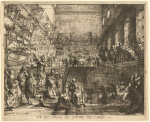 Pohled na Salon du Louvre v roce 1753 od Gabriel Jacques de Saint Aubin