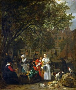 Bylinkový trh v Amsterdamu od Gabriel Metsu