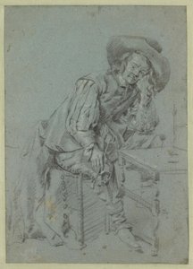 Sedící muž s dýmkou od Gabriel Metsu