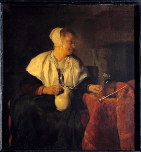 Ribotér. Obraz Gabriel Metsu (1629 - 1667) Ec. Hol. od Gabriel Metsu