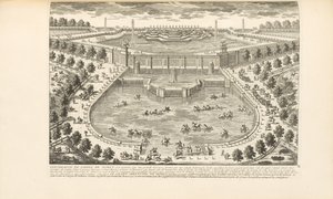 Konec zahrady Marly, z "Les Delices de Versailles et des Maisons Royales" od Charles-Antoine Jombert, 1766 od Gabriel Perelle