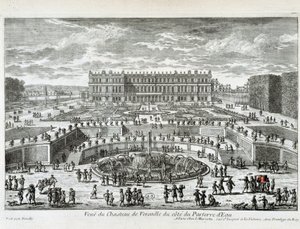 Pohled na zámek Versailles ze strany vodní postele - od Perelle, konec 17. století od Gabriel Perelle