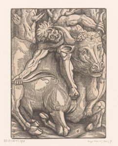 Hercules zápasí s Achelousem Labors of Hercules (název série) od Gabriel Salmon