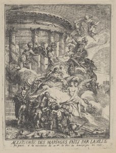 Alegorie sňatků města Paříže při narození vévody z Burgundska, 1751 od Gabriel de Saint Aubin
