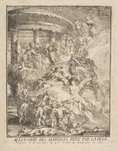 Alegorie sňatků, které uzavřelo město Paříž při narození vévody z Burgundska, 1752. od Gabriel de Saint Aubin