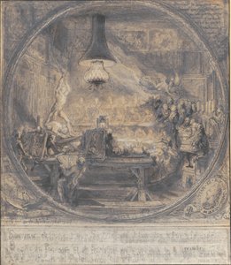 Návštěva krále Kristiána VII. v Det kgl. Francouzská akademie umění v Paříži, 8. listopadu. 1768. od Gabriel de Saint Aubin
