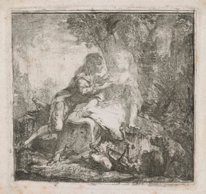 Dva milenci od Gabriel de Saint Aubin